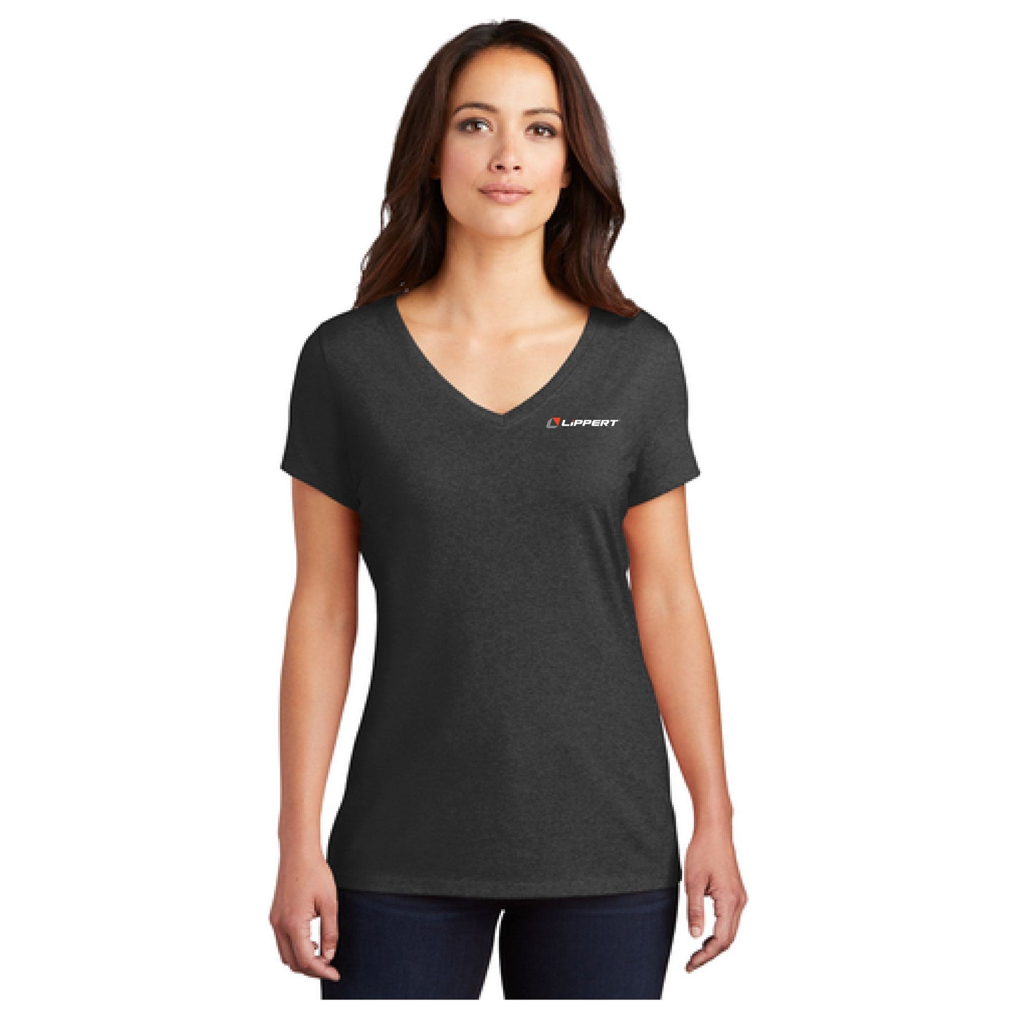 **CLEARANCE**Ladies Softstyle V-Neck T-Shirt - Heathered Black