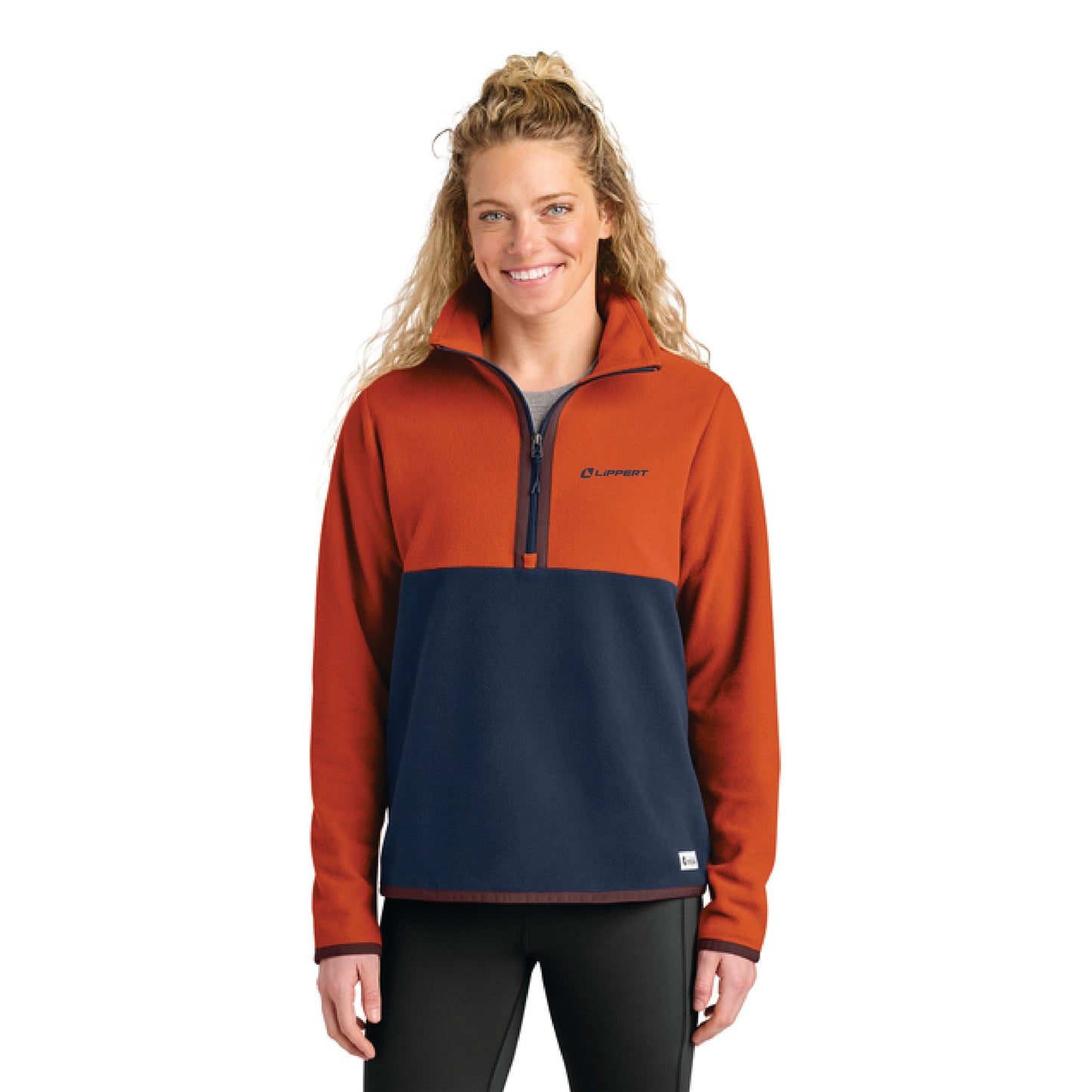Ladies Cotopaxi® Amado 1/4 Zip Fleece - Canyon Orange Navy