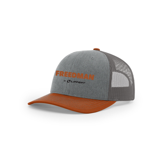 Freedman Richardson 112 Trucker Hat - Heather Grey / Charcoal / Dark Orange