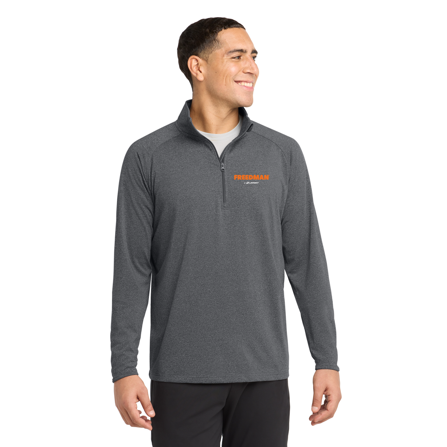 Freedman Sport-Tek® Sport-Wick® Stretch 1/4-Zip Pullover - Charcoal Grey Heather