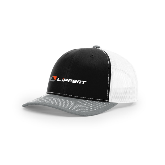 Richardson 112 - Black / White / Heather Grey - Lippert Full Color White Logo