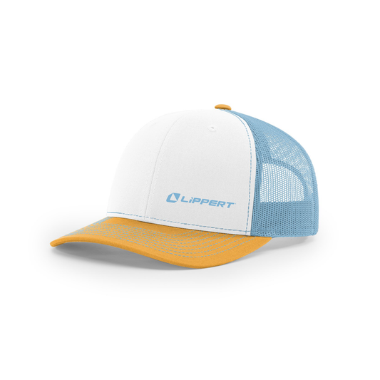 Richardson 112 - White / Columbia Blue / Yellow - Lippert Columbia Blue Logo