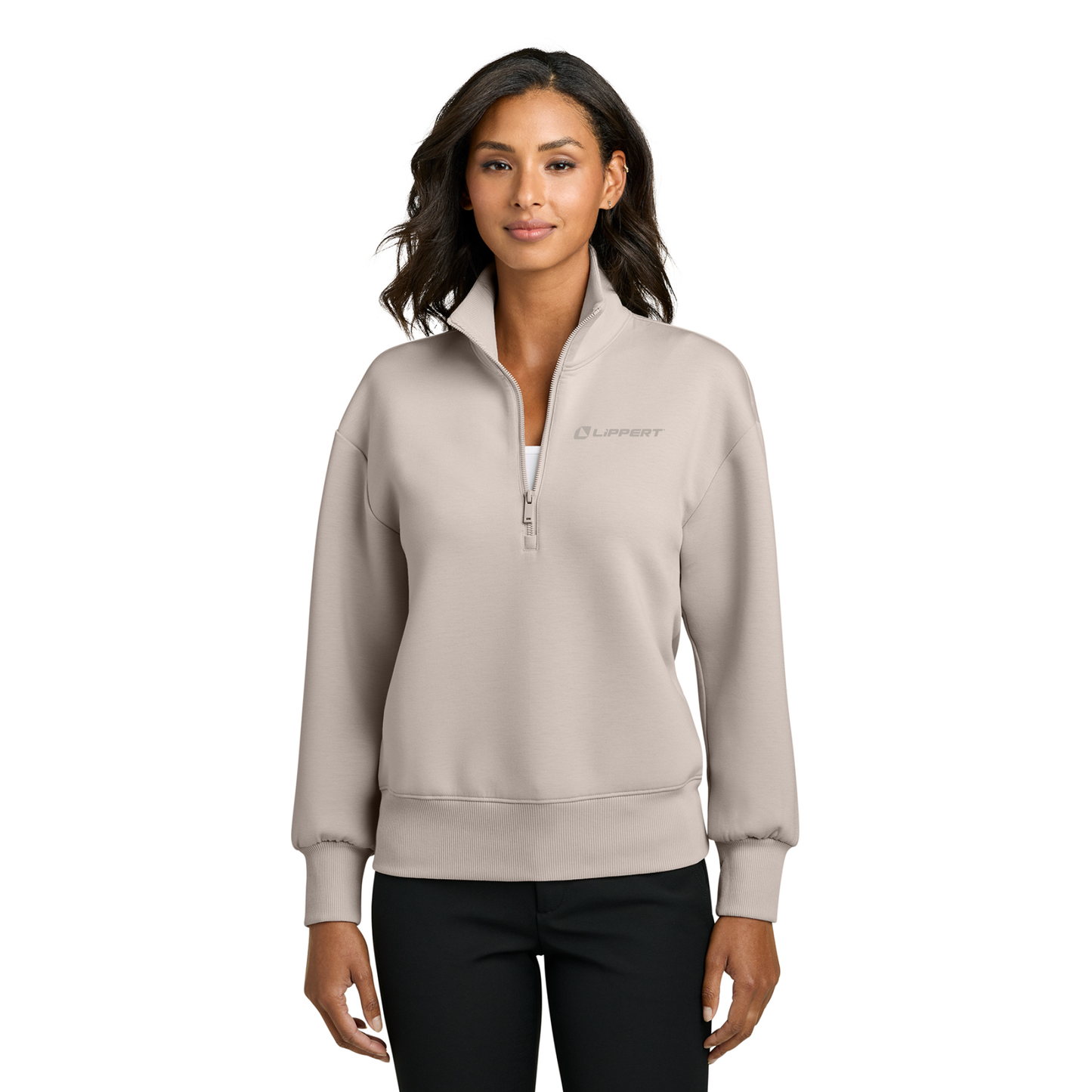 Ladies Soft 1/4 Zip - Warm Quartz - Lippert Tonal Logo