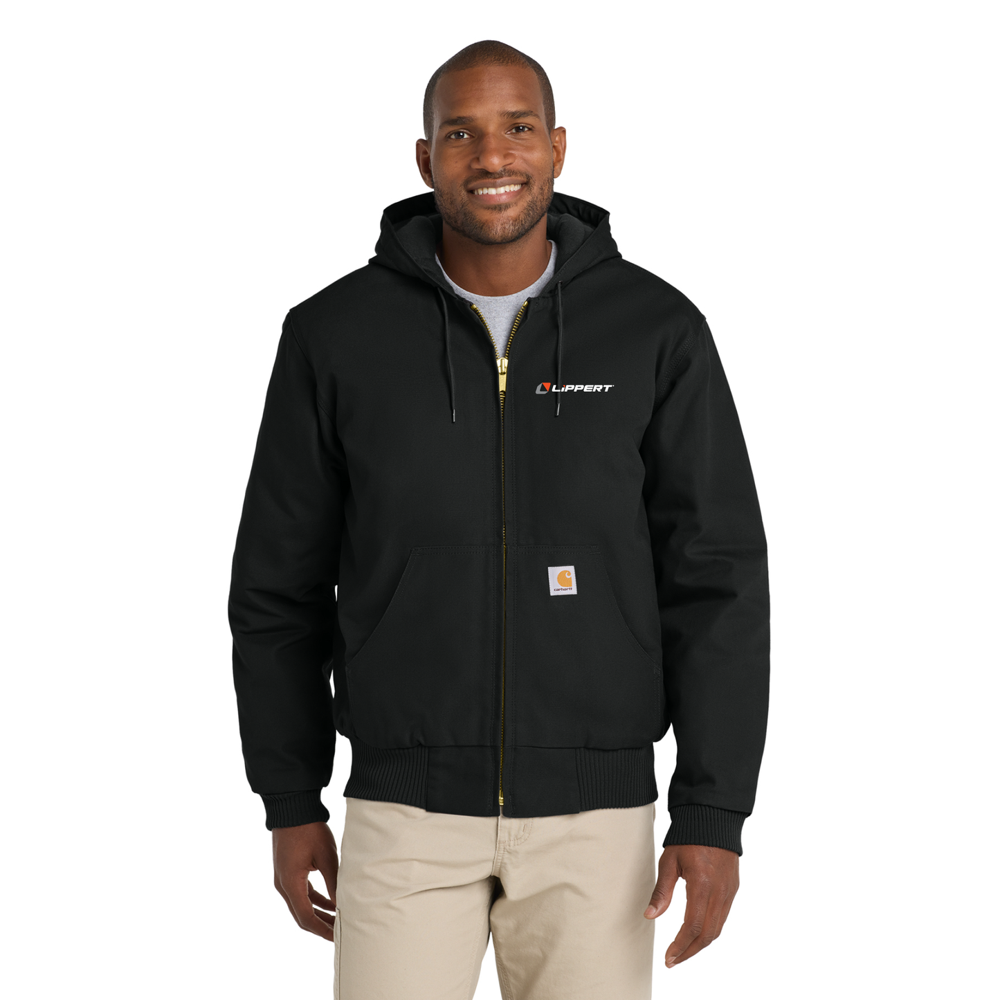 Carhartt® Quilted-Flannel-Lined Duck Active Jac - Black