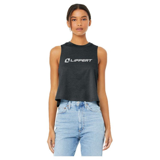 **CLEARANCE** Ladies Dark Grey Crop Tank